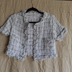 Handmade Y2k Open Faced Fringed Top